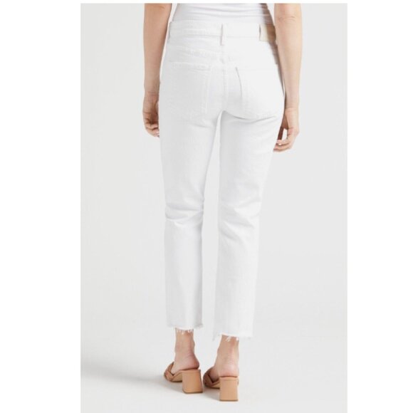 Citizens of Humanity White Mid Rise Slim Crop Denim Pants Jeans NWT - Picture 2 of 3